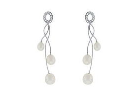 Cultured Pearl Earrings : 14K White Goldcultured 