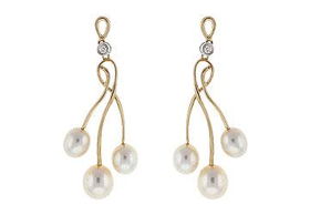 Cultured Pearl Earrings : 14K Yellow Goldcultured 