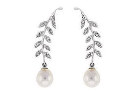Cultured Pearl Earrings : 14K White Goldcultured 