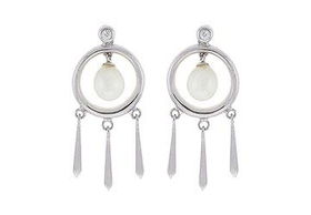 Cultured Pearl Earrings : 14K White Goldcultured 