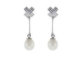 Cultured Pearl Earrings : 14K White Goldcultured 