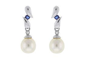 Cultured Pearl Earrings : 14K White Goldcultured 