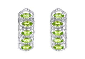 Peridot Earrings : 14K White Gold - 1.50 CT TGWperidot 