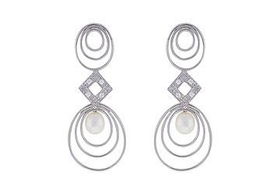 Cultured Pearl Earrings : 14K White Goldcultured 