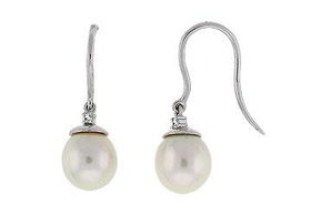 Cultured Pearl Earrings : 14K White Goldcultured 