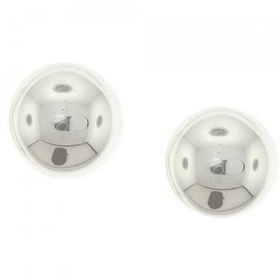 Solid Polished Sterling Silver Button Stud Earringssolid 
