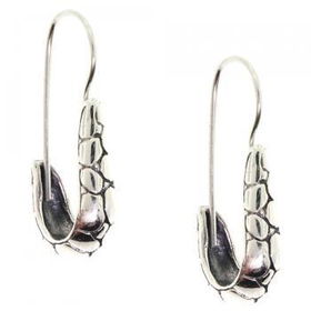 Sterling Silver Elongated Hoop Earrings Shepherds Backsterling 