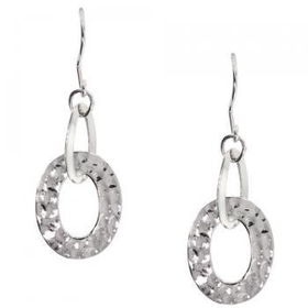 Hammered Sterling Silver Circle of Life Dangle Earringshammered 