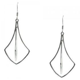 Double Anchor Sterling Silver Dangle Drop Earringsdouble 