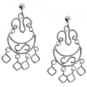 Ladies Solid Sterling Silver Dangle Chandelier Earringsladies 
