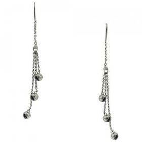 Dangling Sterling Silver Threader Earrings Six Beadsdangling 