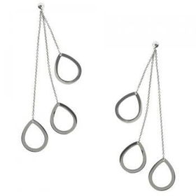 Sterling 925 Silver Dangling Drop Earrings Pear Shapesterling 