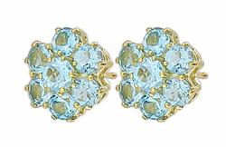 10k Yellow Gold Blue Topaz Earringsyellow 