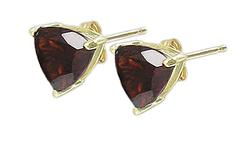 10k Yellow Gold Garnet Earringsyellow 
