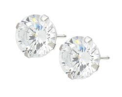 10k White Gold Cubic Zirconia Earringswhite 