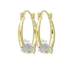 14k Yellow Gold Sterling Silver Hoop Earringsyellow 