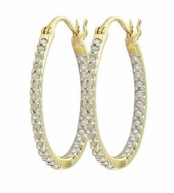 10k Yellow Gold Hoop Diamond Earringsyellow 