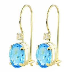 10k Yellow Gold Blue Topaz Earringsyellow 