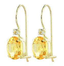 10k Yellow Gold Citrine Topaz Earringsyellow 