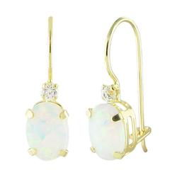 10k Yellow Gold Opal Topaz Earringsyellow 
