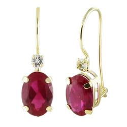10k Yellow Gold Ruby Topaz Earringsyellow 
