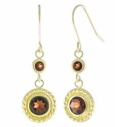 10k Yellow Gold Garnet Earringsyellow 