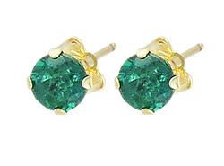10k Yellow Gold Emerald Earringsyellow 