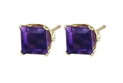 10k Yellow Gold Amethyst Earringsyellow 