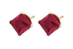 10k Yellow Gold Ruby Earringsyellow 