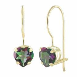 10k Yellow Gold Topaz Heart Shaped Earringsyellow 