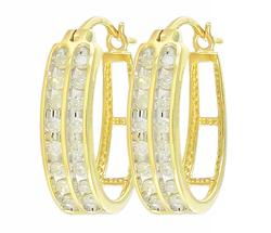 10k Yellow Gold Hoop Diamond Earringsyellow 
