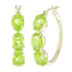 10k Yellow Gold Peridot Hoop Earringsyellow 