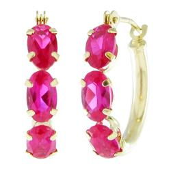 10k Yellow Gold Ruby Hoop Earringsyellow 