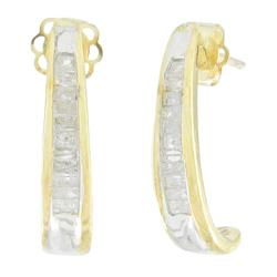 10k Yellow Gold Hoop Diamond Earringsyellow 