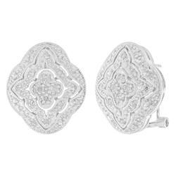 10k White Gold Red Diamond Earringswhite 