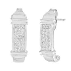 10k White Gold Hoop Diamond Earringswhite 