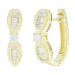 14k Yellow Gold Hoop Diamond Earringsyellow 