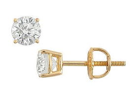 14K Yellow Gold : Round Diamond Stud Earrings  0.50 CT. TW.yellow 