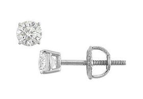 18K White Gold : Round Diamond Stud Earrings  0.25 CT. TW.white 