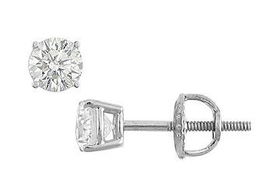 18K White Gold : Round Diamond Stud Earrings  0.33 CT. TW.white 