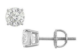 18K White Gold : Round Diamond Stud Earrings  1.25 CT. TW.white 