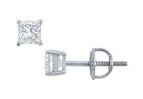Platinum : Princess Cut Diamond Stud Earrings  0.33 CT. TW.platinum 
