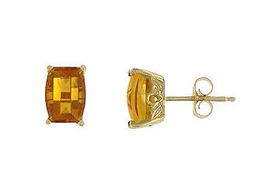 Citrine Earrings : 14K Yellow Gold - 1.00 CT TGWcitrine 
