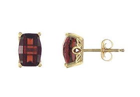Garnet Earrings : 14K Yellow Gold - 1.25 CT TGWgarnet 
