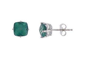 Green Mystic Topaz Earrings : 14K White Gold - 2.25 CT TGWgreen 