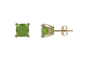 Peridot Earrings : 14K Yellow Gold - 1.25 CT TGWperidot 