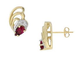 Tourmaline and Diamond Earrings - 14K Yellow Gold : 1.00 CT TGWtourmaline 