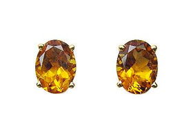 Citrine Earrings : 14K Yellow Gold - 1.50 CT TGWcitrine 