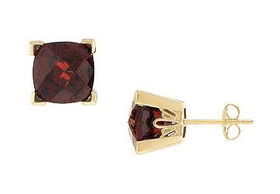 Garnet Earrings : 14K Yellow Gold - 1.25 CT TGWgarnet 