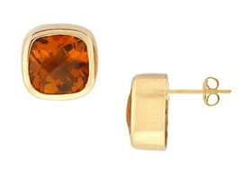 fiery Citrine Earrings : 14K Yellow Gold - 2.25 CT TGWfiery 